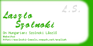 laszlo szolnoki business card