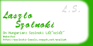 laszlo szolnoki business card